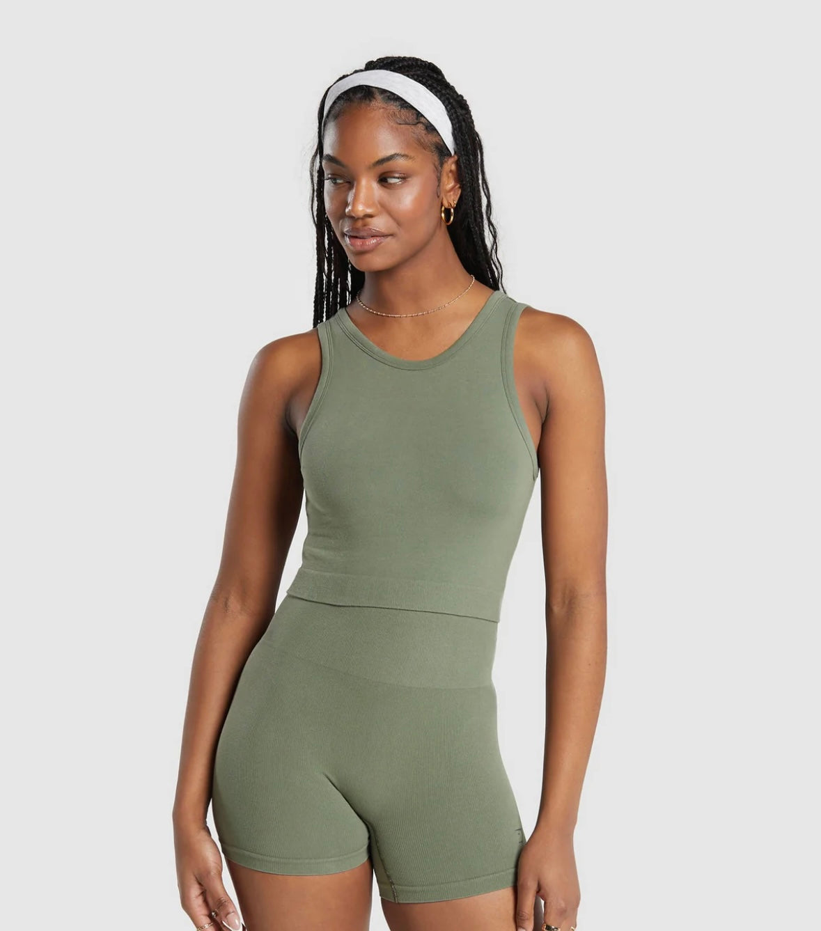 RIBBED COTTON SEAMLESS BODY FIT TANK