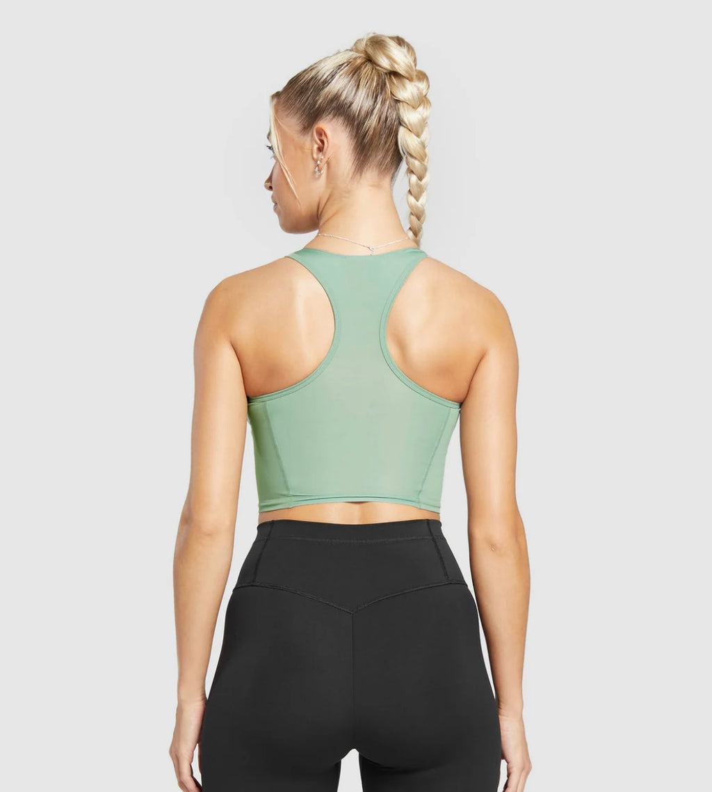 CROP MESH TANK