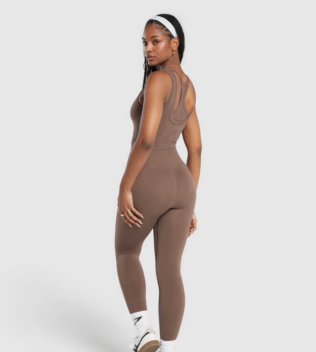 RIBBED COTTON SEAMLESS BODY FIT TANK