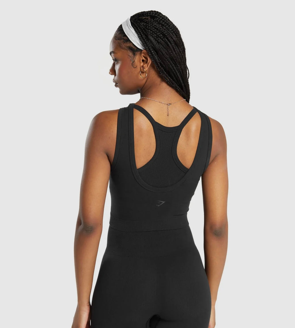 RIBBED COTTON SEAMLESS BODY FIT TANK