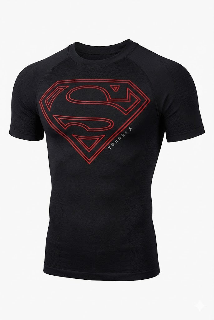 Superman Compressor Tees Black/Red